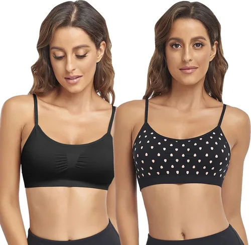 Miniatura 13 de Litthing Bralettes Padded for Women Cami Strap Bra Seamless Sportsbra Wireless Comfort Yoga Lightly T-Shirt Tank Tops