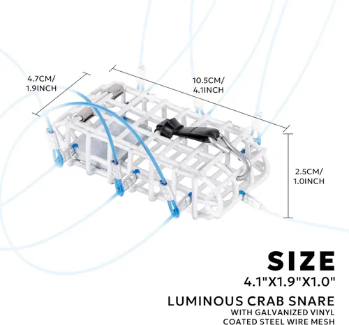 Miniatura 3 de Trampas para cangrejo con 6 bucles, bloque de acero galvanizado de 1 onza, caja rectangular para cangrejo para Dungeness, roca, cangrejo azul