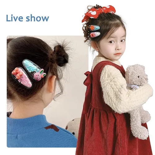 Miniatura 3 de TANLOMY Pinza para el pelo, pinzas para el pelo para niña, pinzas para el cabello para niños pequeños y niñas, pinzas de lazo con lentejuelas