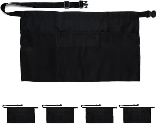 Miniatura 7 de Delantal de cintura negro con clip con 3 bolsillos (21 x 12 pulgadas) delantal de servidor. Delantal de restaurante. Mesera, camarero, cocina, hogar