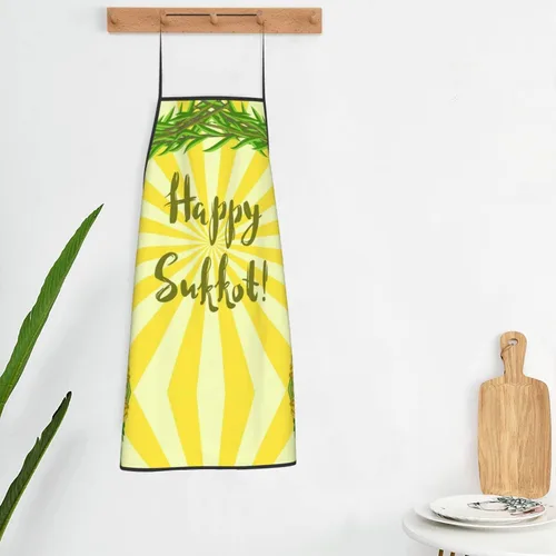 Miniatura 7 de Delantal de chef judío Happy Sukkot para vacaciones, delantales ajustables para restaurantes y camareros para mujeres, hombres, cocina, restaurante