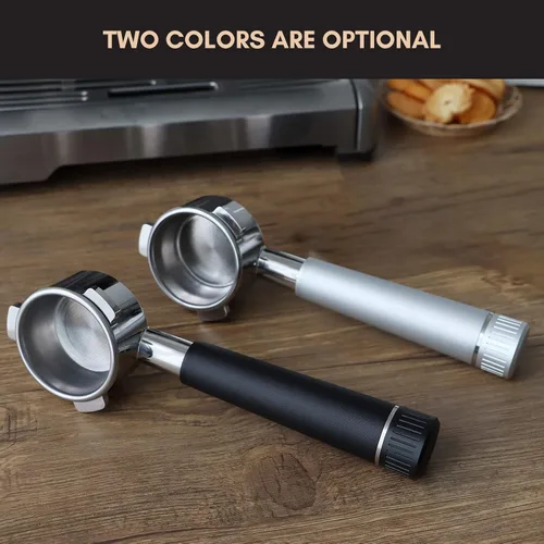 Miniatura 7 de Portafiltro sin fondo de 2.126 in, portafiltro sin fondo espresso con 3 orejas, con anillo de silicona y cesta de filtro, mango de aleación