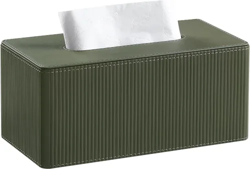 Miniatura 11 de Funda de caja de pañuelos de cuero sintético PU rectangular con cierre magnético, soporte de caja de pañuelos moderno para mesitas de noche de baño