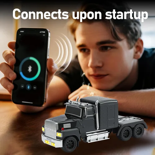 Miniatura 2 de WSTER American Truck Altavoz Bluetooth, modelo de coche retro, inalámbrico portátil con sonido estéreo HD, emparejamiento TWS, reproducción Negro
