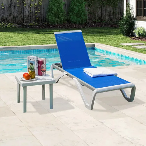 Miniatura 27 de Domi - Tumbona para exteriores, sillón ajustable de aluminio para patio, silla de piscina de plástico para terraza, césped, patio trasero