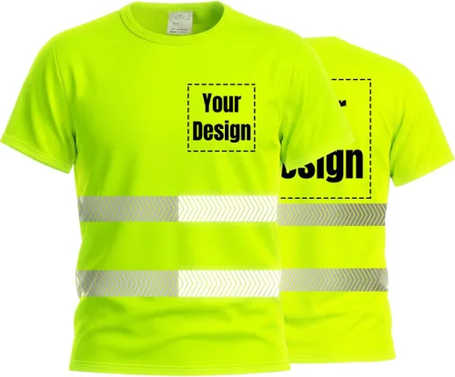 Miniatura 29 de Camiseta Hi Vis con tira reflectante de alta visibilidad, camisetas de seguridad personalizadas para tu logotipo, camisas de trabajo al aire libre