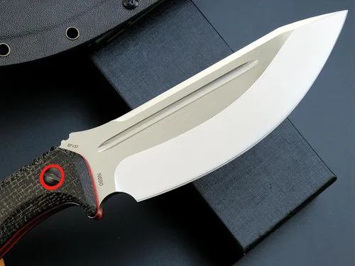 Miniatura 4 de Eafengrow EF137 Cuchillo de hoja fija, hoja de acero N690, mango Micarta Cuchillos fijos EDC de espiga completa para actividades al aire libre, Negro