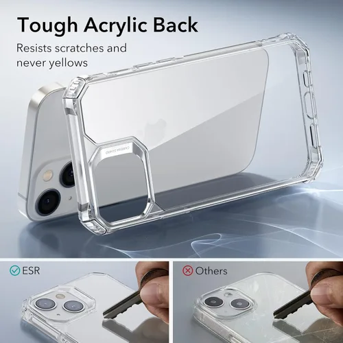 Miniatura 5 de ESR Funda para iPhone 14/iPhone 13, protección de grado militar con esquinas que absorben los golpes, parte trasera acrílica resistente a