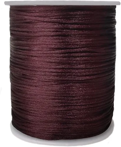 Miniatura 15 de 2.0 mm x 110 yardas de cordón de satén de nailon para abalorios, hilo trenzado para nudos chinos, rattail, macramé, pulseras, collares, fabricación
