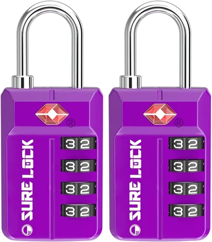 Miniatura 17 de Candados para equipaje de viaje aprobados por la TSA, candados de combinación con alerta de apertura para casillero de escuela, oficina y gimnasio