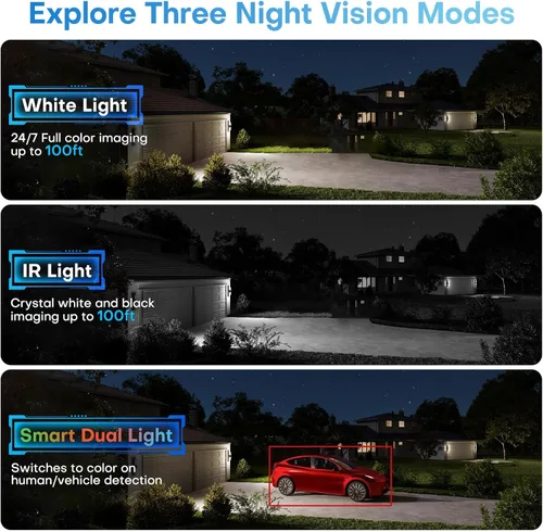 Miniatura 4 de Cámara Bullet PoE 4K para exteriores, cámara IP disuasoria activa de 8 MP, noche de color inteligente (98 pies), audio bidireccional, detección
