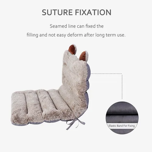 Miniatura 5 de ELFJOY Cojín para Silla de Oficina 85cm Cojín para Silla de Escritorio Cojín de Asiento con Soporte Lumbar Cojín de Reposo con Banda de Fijación