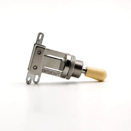 Miniatura 3 de Switchcraft - Interruptor de palanca de 3 vías con punta auténtica, palanca corta para guitarra eléctrica Les Paul (punta crema)