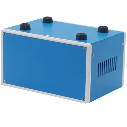 Miniatura 3 de Zulkit Cajas electrónicas, carcasa de metal azul, caja de proyectos de bricolaje, caja de conexiones, caja preventiva 8.3 x 7.1 x 5.5 pulgadas