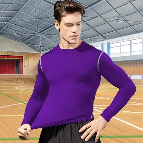 Miniatura 2 de Queerier Paquete de 3 camisetas de compresión para hombre, camisetas de manga larga para hombre, camiseta térmica deportiva