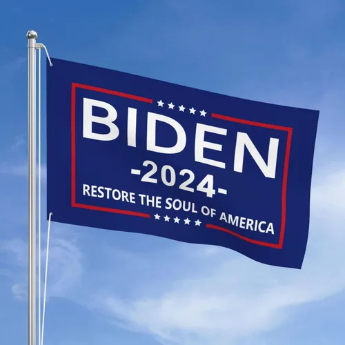Miniatura 2 de Bandera Biden 2024 Restore The Soul Of America Bandera Joe Biden Kamala Harris Flag Pro Biden Bandera Premium de doble cara 3 x 5 pies, pancarta