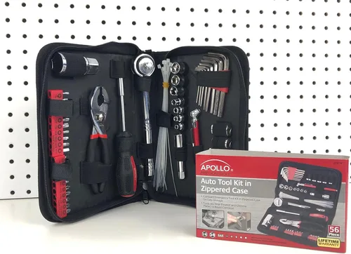 Miniatura 8 de Apollo Tools DT9774 - Juego de 56 herramientas compactas SAE en estuche con cremallera, juego de herramientas mecánicas pequeñas para emergencias