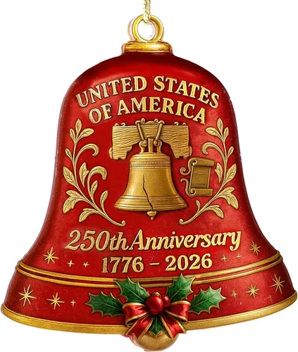 Miniatura 10 de Adorno de 250 aniversario de Estados Unidos, adorno para árbol de Navidad de Estados Unidos, 250 adornos de Navidad de bandera patriótica