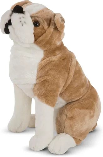 Miniatura 4 de Melissa & Doug Bulldog inglés gigante, animal de peluche realista (casi 2 pies de alto)