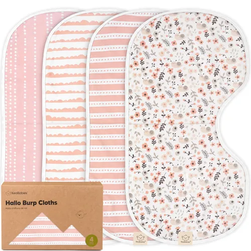 Miniatura 17 de KeaBabies Juego de 4 paños para eructar para bebé, niña, niño - Paño para eructar de algodón orgánico, extra grande, absorbente, suave, juego