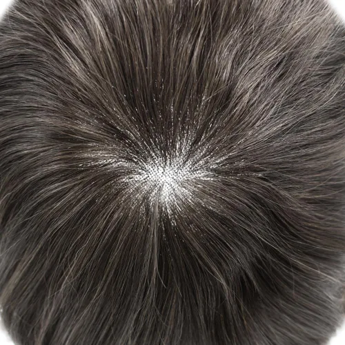 Miniatura 4 de Toupee - Sistema de reemplazo de cabello para hombre, cabello humano tipo tupé, negro, gris, marrón, rubio, protesis capilar para hombre
