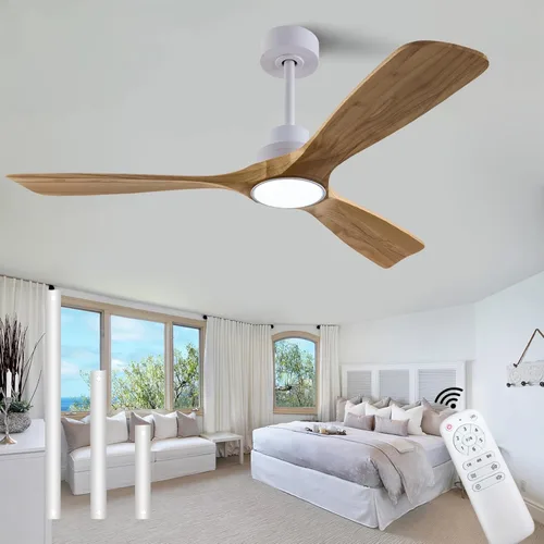 Miniatura 26 de QUTWOB Ventilador de techo de madera de 42 pulgadas con control remoto de luces, motor CC silencioso de 3 aspas para patio, sala de estar, Cuerpo