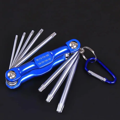 Miniatura 2 de Llave hexagonal plegable de metal métrica Allen Juego de destornilladores hexagonales Llave hexagonal Llave hexagonal Llave ajustable resistente