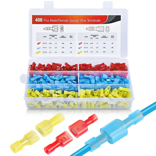 Miniatura 10 de Nilight 50047R - Juego surtido de conectores de terminales de crimpado eléctricos de calibre 110 Uds. de nailon con aislamiento para mujer