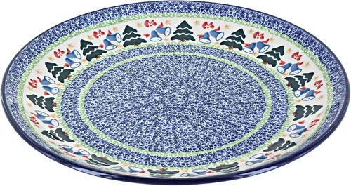 Miniatura 20 de Cerámica pulida de rosa azul – Plato de cena Athena marrón – 10.5 pulgadas de diámetro – Ideal para comidas diarias, comidas informales o como