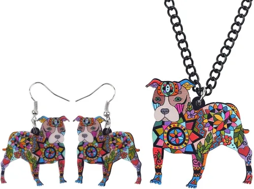DUOWEI Acrylic Dog Jewelry Sets Cute Pet Dog Gifts for Women Girls Dog Lovers