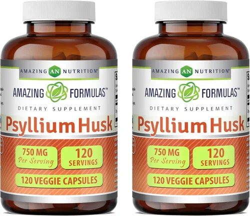 Miniatura 5 de Amazing Formulas Psyllium Husk 750mg 360 cápsulas vegetales Suplemento Sin OMG Sin gluten Fabricado en Estados Unidos Adecuado