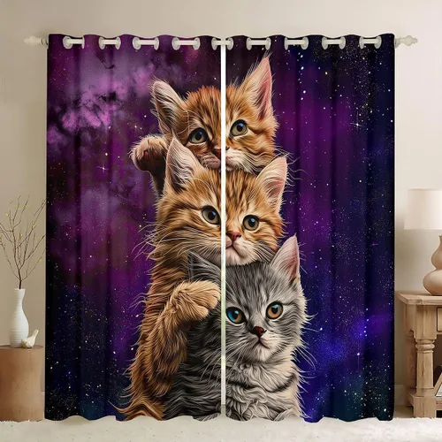 Miniatura 14 de Cortinas opacas con estampado de animales de safari, guepardo, cebra, tigre, jirafa, leopardo, 104 pulgadas de ancho x 84 pulgadas de largo