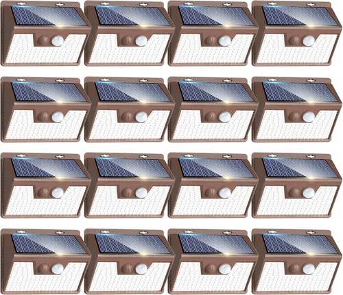 Miniatura 21 de Peasur Luces Solares para Exteriores con Sensor de Movimiento, 140 LED Luz Solar Alimentada por Energía Solar para Cerca Impermeable, 3 Modos