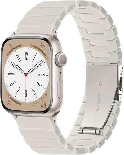 Miniatura 12 de Lerobo - Banda de resina compatible con Apple Watch Series 11/10/9/8/7 de 38mm 40mm 41mm 42mm 44mm 45mm 46mm 49mm, correa ligera de moda para iWatch
