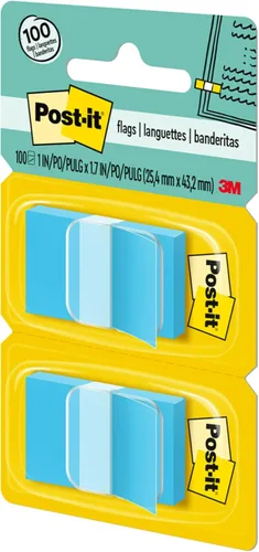 Miniatura 8 de Post-it Banderas, 50/dispensador, 2 dispensadores/paquete, 1 pulgada de ancho, azul brillante (680-BE2) (paquete de 2)