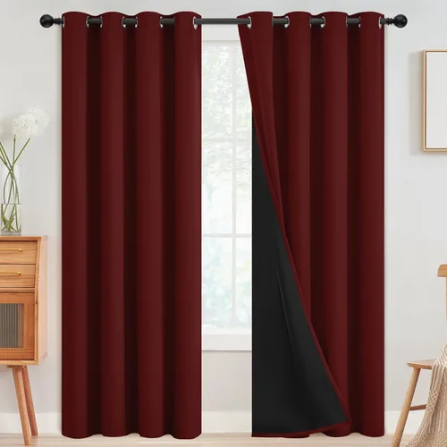 Miniatura 97 de SimpleHome - Cortinas opacas 100% para recámara, cortinas de ventana con ojales beige, con aislamiento térmico, cortinas de oscurecimiento