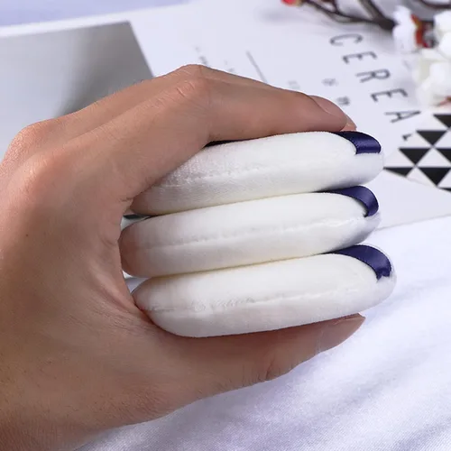 Miniatura 4 de Powder Puff 3 piezas de 3 pulgadas de polvo suave para maquillaje, almohadillas de maquillaje con cinta para rostros y polvos sueltos para base