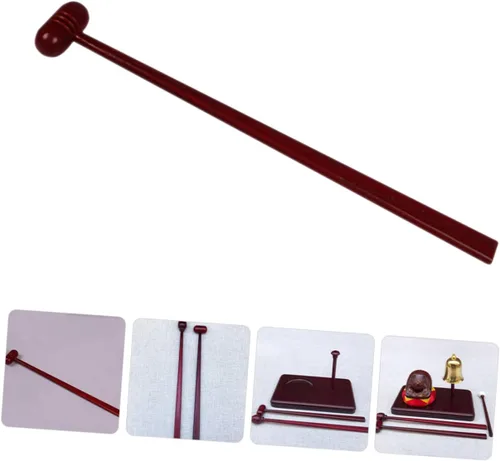 Miniatura 2 de Mazo de templo de madera Martillo de pescado de madera, instrumento de percusión, palo de ritmo para tambores para meditación y uso del templo
