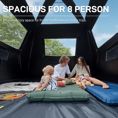 EVER ADVANCED Tienda de campaña para 8 personas con diseño opaco, tienda de campaña familiar con múltiples habitaciones y porche extra y lluvia, 2