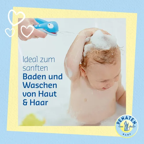 Miniatura 2 de Penaten Bad & Shampoo, sanft reinigendes & pflegendes 2 en 1 Badezusatz Waschgel & Baby Shampoo (1 x 13.5 fl oz)