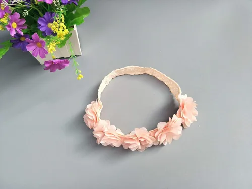 Miniatura 2 de Diademas florales para niñas con cinta de grogrén y estrellas de piel sintética para niños como fiestas, bodas, fotografía, accesorios