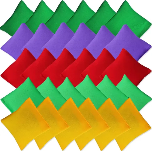 30 bolsas de frijoles de nailon – Mini pufs coloridos para lanzar juegos familiares