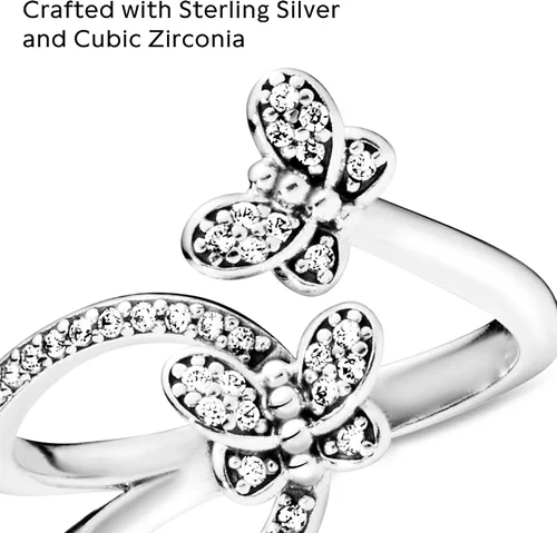 Miniatura 4 de PANDORA Jewelry Sparkling Butterfly Open Cubic Zirconia Ring in Sterling Silver