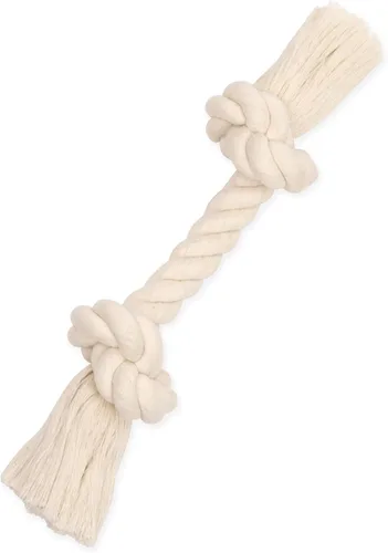 Miniatura 4 de Flossy Chews - Tirón de cuerda de 3 nudos, 100% algodón, color blanco, XL, 36 pulgadas
