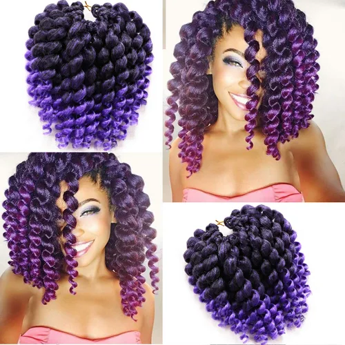 Miniatura 40 de Cabello de ganchillo Jamaicano Bounce, paquete de 4 paquetes de 6 pulgadas, varita de pelo rizado de ganchillo para mujeres negras