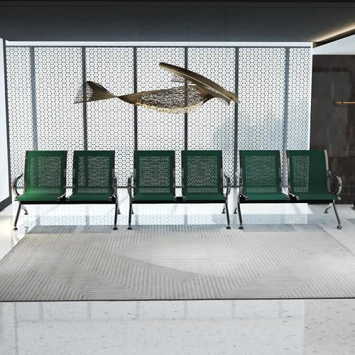 Miniatura 24 de Kinfant Silla de sala de espera de 2 asientos, sillas de recepción de invitados de oficina con respaldo ergonómico, banco de espera de aeropuerto