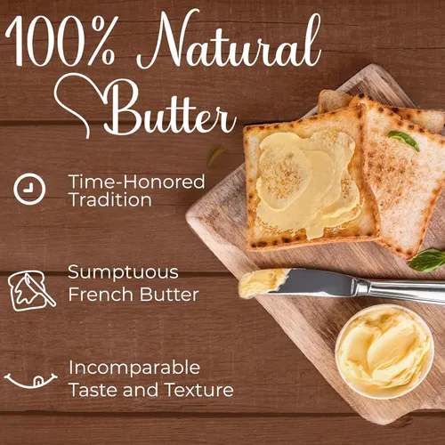 Miniatura 2 de Beurdell Mantequilla francesa salada real enlatada 100% natural pasteurizada, una verdadera mantequilla de Francia, ideal para preparación