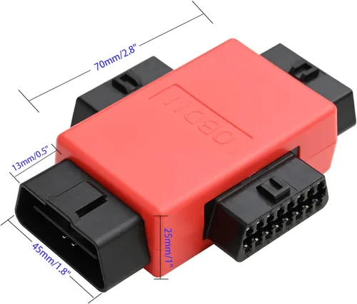 Miniatura 5 de iKKEGOL Pocket OBD2 OBDII Full 16 Pin Macho a 3 Hembra 1 a 3 OBD Cable Divisor Convertidor Adaptador para Diagnóstico Extensor Rojo (Rojo)