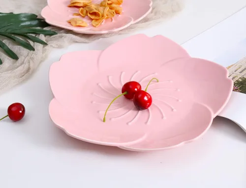 Miniatura 4 de Jusalpha Juego de platos de vajilla de 3 piezas Pink Cherry Blossom (juego de platos de flor de cerezo (3)
