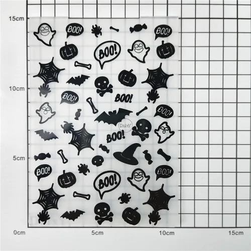 Miniatura 3 de DzIxY Murciélagos fantasmas de plástico en relieve carpetas para hacer tarjetas, suministros de papel de bricolaje 3D plantillas de álbumes de 18